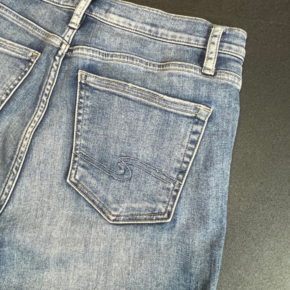 Silver Jeans Co Calley Skinny Crop Jeans Womens Size 29 Blue Distressed Raw Hem - Picture 3 of 12